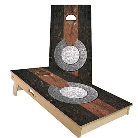 Rustic State Flag 4 by 2 feet Regulation Size Cornhole Boards Sets; 100% USA Made | Slick Woody's Cornhole Company (Vintage Colorado)