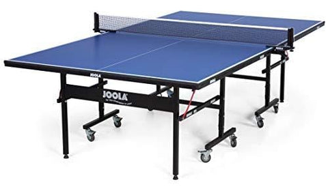 JOOLA Inside - Professional MDF Indoor Table Tennis Table with Quick Clamp Ping Pong Net and Post Set - 10 Minute Easy Assembly - USATT Approved - Ping Pong Table with Single Player Playback Mode
