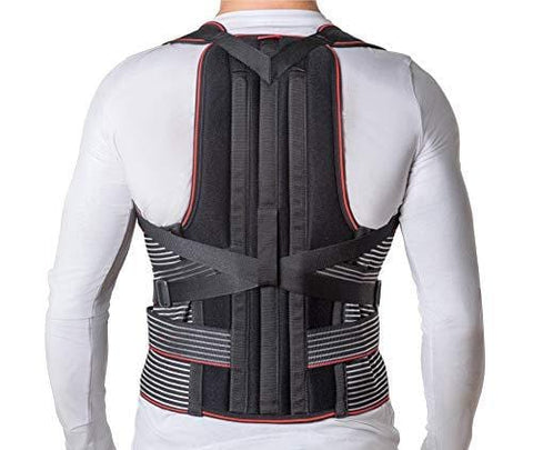 JNTAR Back Brace Posture Corrector for Women & Men, Corset Provides Lumbar & Shoulders Support, Corrects Slouching & Bad Posture, Solution for Kyphosis & Scoliosis, Rigid Fixation (XL/I (41-47"))