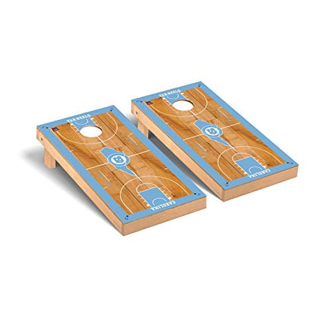 Victory Tailgate Regulation Collegiate NCAA Basketball Court Series Cornhole Board Set - 2 Boards, 8 Bags - North Carolina Tar Heels