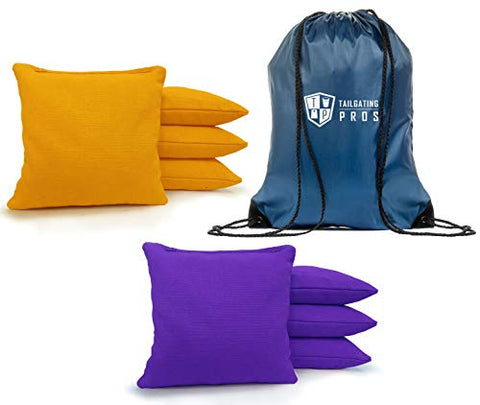 Tailgating Pros Cornhole Bags - 8 Regulation Size Corn Hole Bags with a Carrying Tote - 25+ Colors