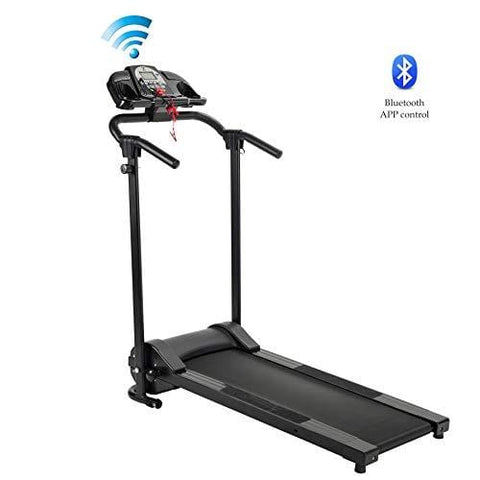 ZELUS Folding Treadmill Electric Motorized Running Machine with Downloadable Sports App Control Walking & Running OR Treadmill Mat, Cup Holder, MP3 Player & Wheels Easy (Treadmill with APP Control)