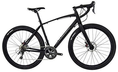 Tommaso Illimitate Shimano Tiagra Gravel Adventure Bike with Disc Brakes, Extra Wide Tires, and Carbon Fork, Perfect for Road Or Dirt Trail Touring, Matte Black - Medium