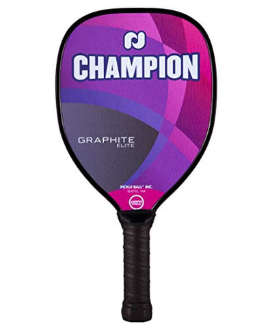 Pickleball, Inc. Champion Graphite Elite Pickleball Paddle | Elite Teardrop Speed & Reaction Shape | Standard Grip | Polymer Honeycomb Core and Graphite Face | Purple