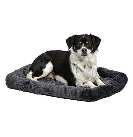 24L-Inch Gray Dog Bed or Cat Bed w/Comfortable Bolster | Ideal for Small Dog Breeds & Fits a 24-Inch Dog Crate | Easy Maintenance Machine Wash & Dry | 1-Year Warranty