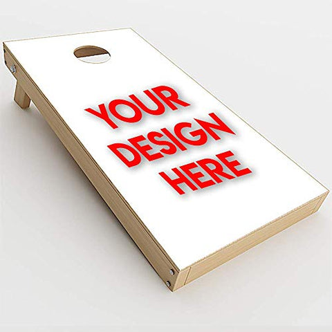 Your Custom Design Upload | Skin Decals Vinyl Wrap for Cornhole Game Board Bag Toss (4 pcs.) Includes Dry Erase Marker and Scoreboard