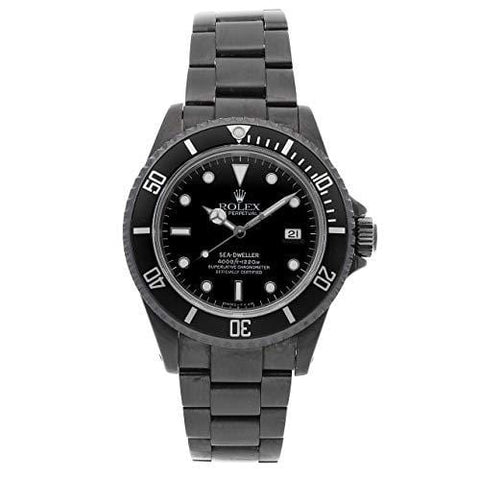 Rolex Custom Sea-Dweller 4000 PVD Coated SS Auto 40mm Black Dial Black Bezel Oyster Bracelet 16600