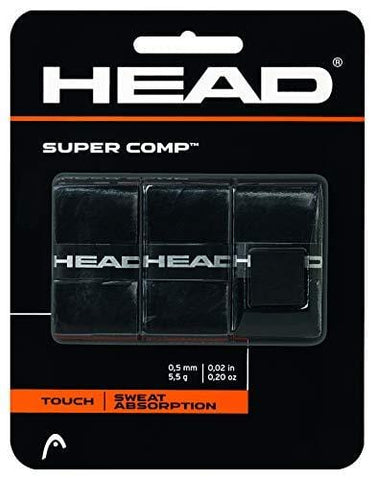 HEAD Super Comp Overgrip, Black, 3-Pack [product _type] HEAD - Ultra Pickleball - The Pickleball Paddle MegaStore