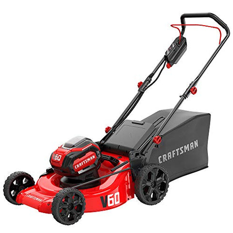 CRAFTSMAN V60 3-in-1 Cordless Lawn Mower, 21-Inch (CMCMW260P1),Red