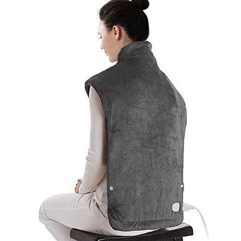 XXX-Large Heating Pad Wrap for Back Shoulders Pain Relief with Strap, FDA Registered, ETL Certified, 6 Temperature Settings Auto Off, 25 x 32", Dark Gray