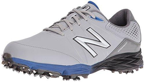 New Balance Men's NBG2004 Waterproof Spiked Comfort Golf Shoe, Grey/Blue, 12 M US