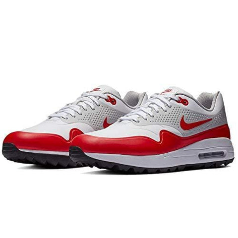 Nike Air Max 1 G Spikeless Golf Shoes 2019 White/University Red/Neutral Gray/Black Medium 9