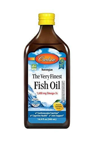 Carlson - The Very Finest Fish Oil, 1600 mg Omega-3s, Norwegian, Sustainably Sourced, Lemon, 500 ml