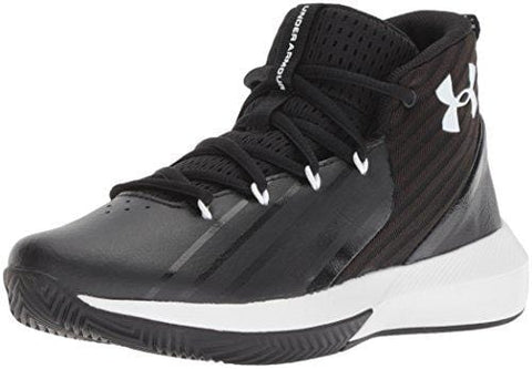 Under Armour Boys' Grade School Launch Basketball Shoe, Black (002)/White, 5.5