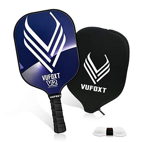 VUFOXT Pickleball Paddle, USAPA Standard Graphite Pickleball Paddle with Cover, 7.8oz Lightweight Pickleball Racquets - Wide Sweet Spot & Honeycomb Polymer Core, Edge Guard, and Soft Grip(1Pack)