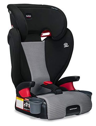 Britax Midpoint Belt-Positioning Booster Seat - 2 Layer Impact Protection - 40 to 120 Pounds - DualComfort Moisture Wicking Fabric, Gray
