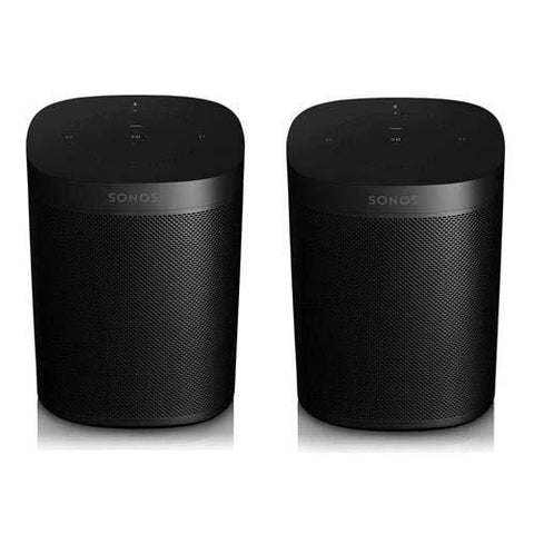 Sonos One 2 Pack (Gen 2) Smart Speaker with Built-in Alexa Voice Control, Wi-Fi, Black