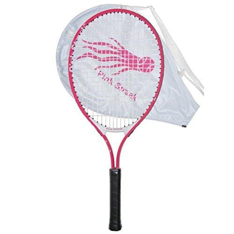 Pink Streak Junior Tennis Racquet - Strung with Cover (21")
