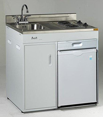 Avanti CK3616 36" Energy Star Rated Complete Compact Kitchen Stainless Steel Sink and White body