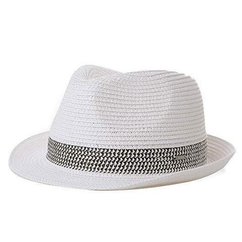 Large Mens Straw Fedora Panama Summer Sun Beach Ventilated 24" inch Hat Women White [product _type] Fancet - Ultra Pickleball - The Pickleball Paddle MegaStore