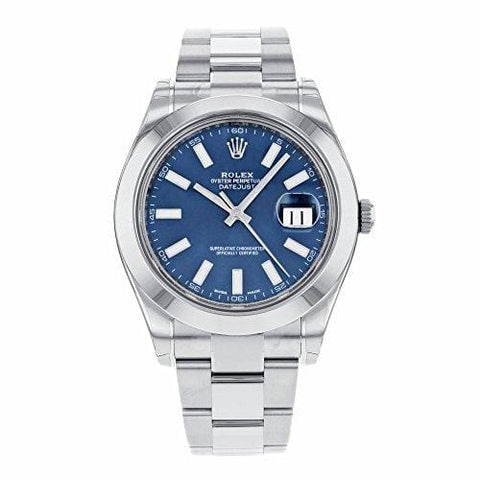 NEW Rolex Datejust II Stainless Steel Blue Sticks Oyster Mens watch 116300 BLIO
