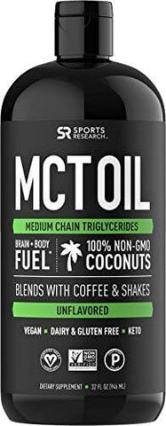 Premium MCT Oil derived only from Non-GMO Coconuts - 32oz BPA Free Bottle | Great in Keto Coffee,Tea, Smoothies & Salad Dressings | Non-GMO Project Verified & Vegan Certified (Unflavored)