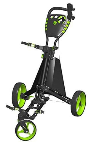 Spin It Golf Products Easy Drive Golf Push Cart, Black/Green
