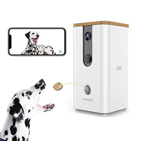 Vbroad Smart Pet Camera Treat Dispenser, 2.4GHz WiFi Remote Camera Monitor 720P HD Night Vision Video with 2-Way Audio Designed for Dogs and Cats, Home Safety Pet Monitor (Android/iOS)