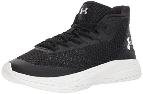 Under Armour Women's Jet Mid Basketball Shoe, Black (002)/White, 8