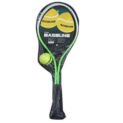 Baseline BG958 Tennis Racket 2 Player Set for Kids, 2 Rackets and Ball, Green/Red
