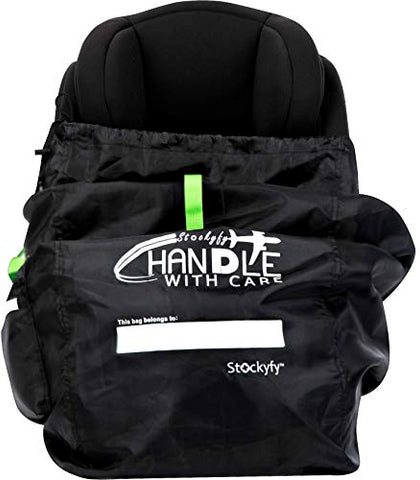 Car Seat Travel Bag with Pouch – Black – Adjustable Straps Backpack – Gate Check Bag for Car Seats for Air Travel with Baby – Protector Cover Infant Carriers & Boosters