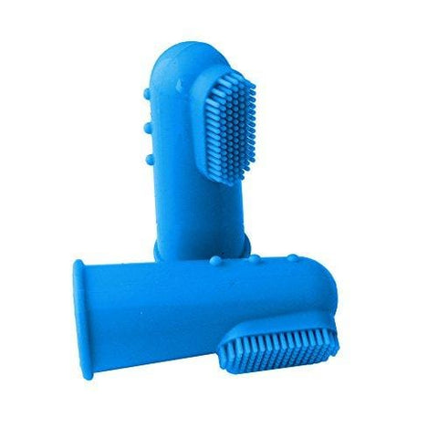 YuYe Silicone Finger Toothbrush Dental Hygiene Brush for Small to Large Dog Cat Pet - Blue
