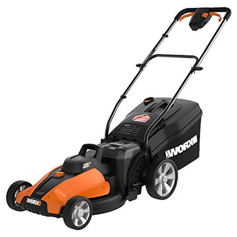 WORX WG744 40V Power Share 4.0 Ah 17" Lawn Mower w/ Mulching (2x20V Batteries),Orange