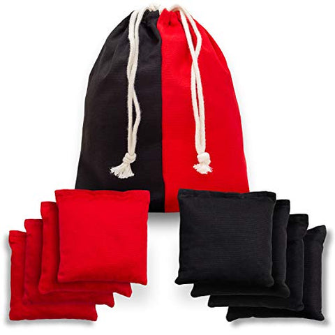 TOYSHARING Cornhole Bags Corn Filled Corn Hole Bean Bags American Flag Corn Hole Bags Regulation Pro Cornhole Bean Bags USA Duckcloth Canvas Double Stitched with Tote Bag Toss Game