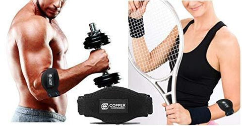 Copper Tennis Elbow Brace Forearm Strap. GUARANTEED Highest Copper Content! Patent Pending. The ONLY Copper Tennis And Golfers Elbow Brace. Gel Fit Pad Support Lateral Epicondylitis Tendonitis. Single
