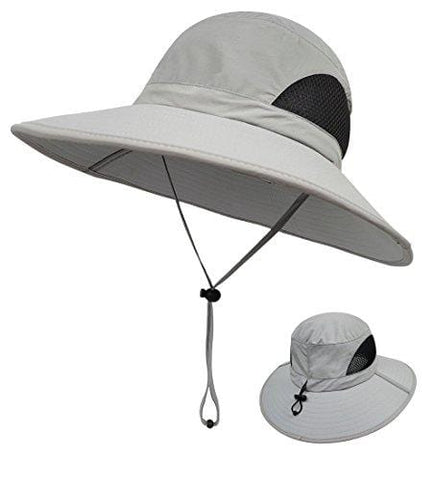 LETHMIK Outdoor Waterproof Fishing Hat,Summer UV Protection Breathable Boonie Hat Hunting Safari Sun Hat Light Grey [product _type] LETHMIK - Ultra Pickleball - The Pickleball Paddle MegaStore