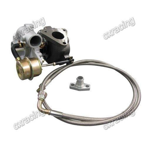 GT15 T15 Turbo Charger + Oil Feed Line Drain Flange Kit