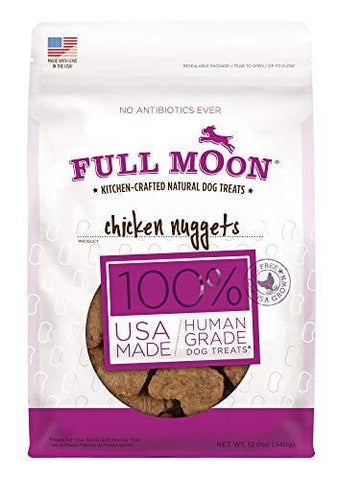 Full Moon All Natural Human Grade Dog Treats, Chicken Nuggets, 12 Ounce