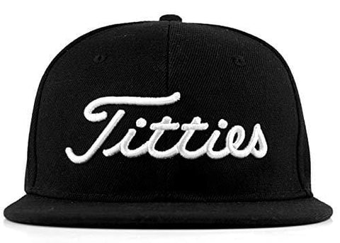Power Caps Titties Golf Hat Snapback Cap PGA Flat Bill Brim Black