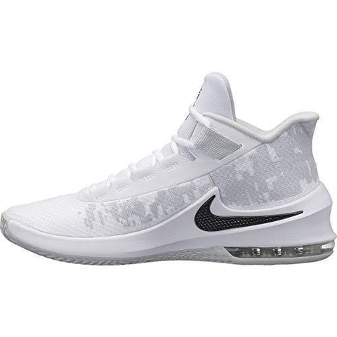 Nike Men's Air Max Infuriate 2 Mid Basketball Shoe White/Black/Pure Platinum Size 10.5 M US