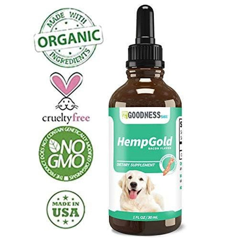 Fur Goodness Sake Hemp Oil for Dogs and Cats - Pet Hemp Oil with Omega 3 for Dog Anxiety Relief, Cat Calming and Pain Relief - HempGold is Non-GMO and Third Party Tested