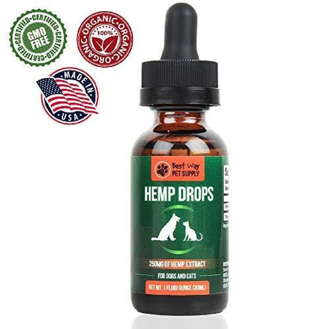 Best Way Pet Supply Hemp Oil  Anxiety Relief for Dogs and Cats Organic Pet Hemp Oil Supports Hip and Joint Health Grown and Made in USA Natural Relief for Pain