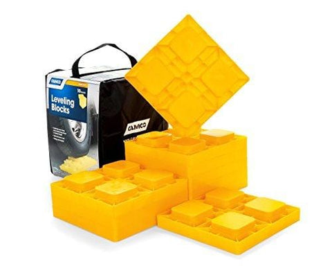 Camco Heavy Duty Leveling Blocks, Ideal For Leveling Single and Dual Wheels, Hydraulic Jacks, Tongue Jacks and Tandem Axles (10 pack, Frustration-Free Packaging) - 44510