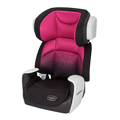 Evenflo Spectrum Belt-Positioning Booster Seat, 2-in-1 Booster Seat, Ergonomic Seat Base, Advanced Compression Technology, High-Back Booster, No-Back Booster, Two Cup Holders, Sunrise Pink