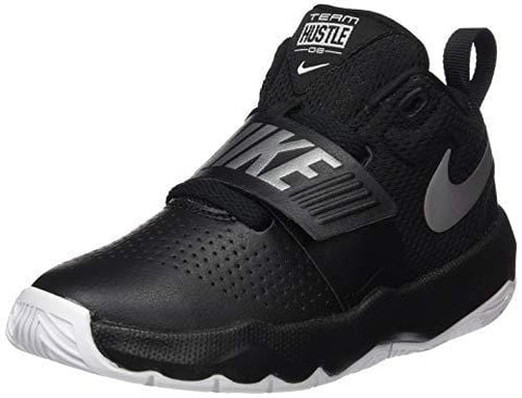 Nike Boys' Team Hustle D 8 (PS) Basketball Shoe, Black/Metallic Silver - White, 2Y Regular US Little Kid