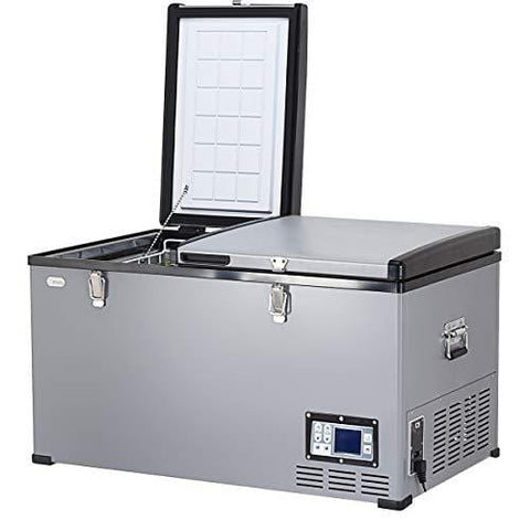 COSTWAY Car Travel Freezer, 84 Quart Portable 2-door Compressor Freezer -4°F to 50°F, Electric Powered Cooler Mini Fridge For Car and Home, Camping, Truck Party (84 Quart)