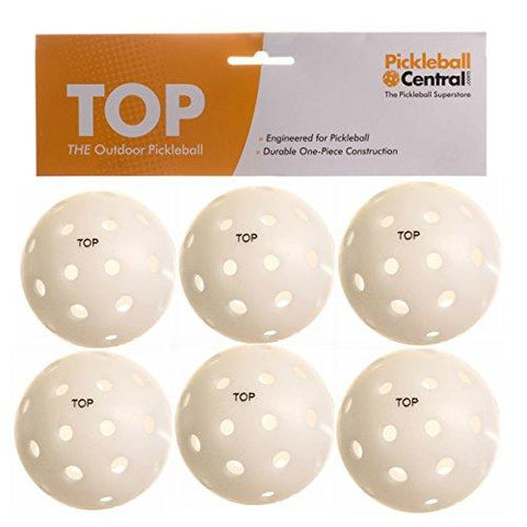 TOP Ball (The Outdoor Pickleball) - 6 Count - White - USAPA Approved for Tournament Play