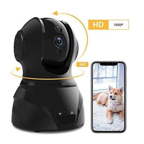 Famisafe Wireless Pet Camera - FHD 1080P Dog Camera 2MP Camera with Pan/Tilt/Zoom, 2-Way Audio, Motion Detection, Night Vision, Remote Monitor for Baby Pet Elder, Work with Alexa (Android/iOS) - Black