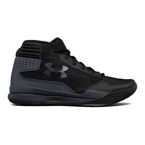 Under Armour Boys' Grade School Jet 2017 Basketball Shoe, Black (001)/Rhino Gray, 4