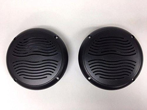 1 Pair RV Marine Camper Trailer Black Wave 5.25" Speakers UV Protected Waterproof